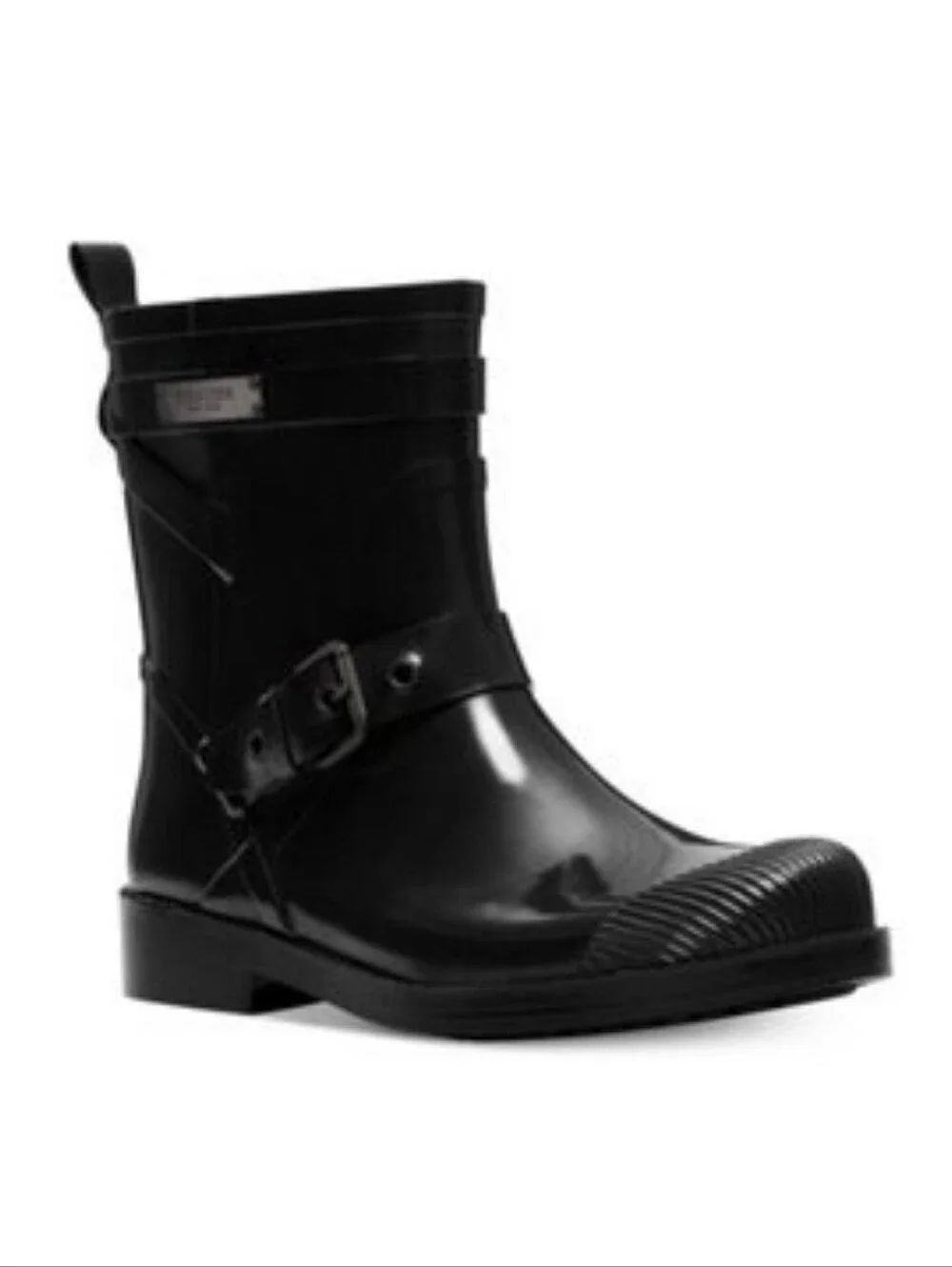 Coach Lester Buckle Strap Rubber Short Rain Booties Sz 8 Black Gorpcore Travel
